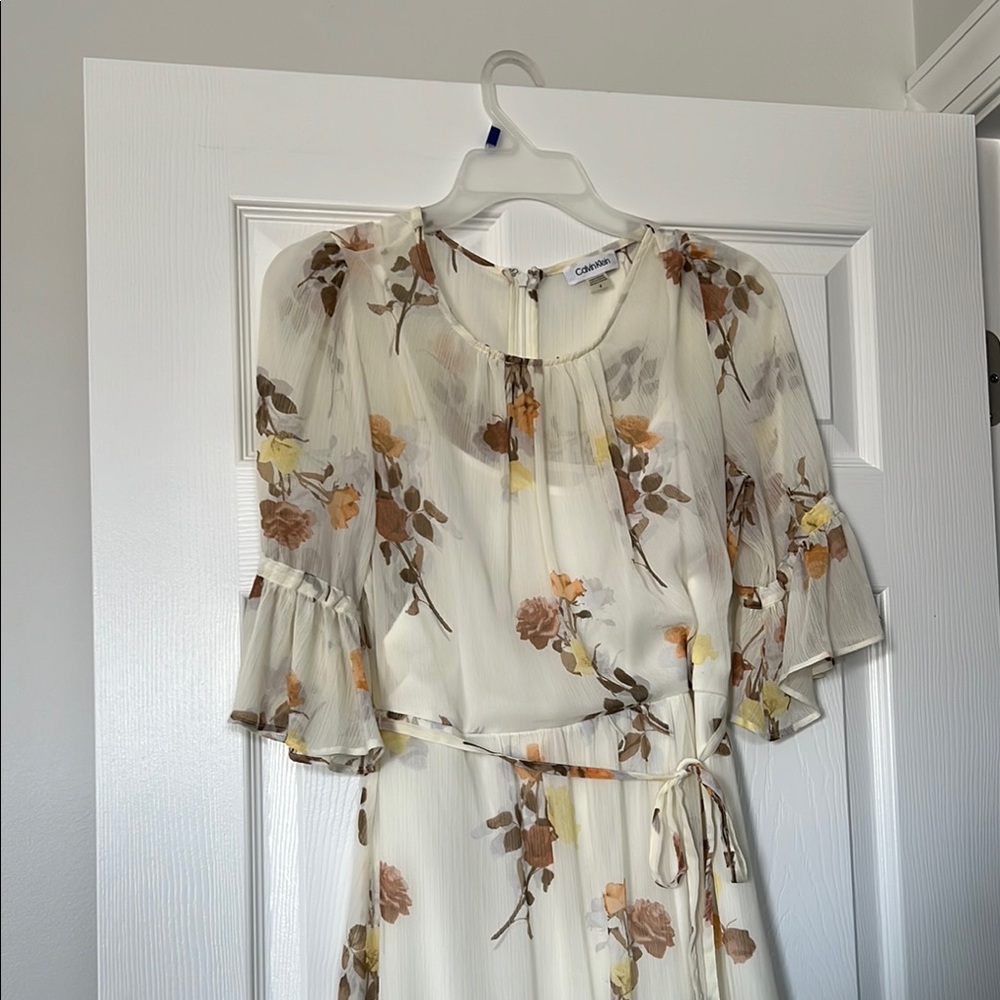 Calvin Klein Floral Cream Dress